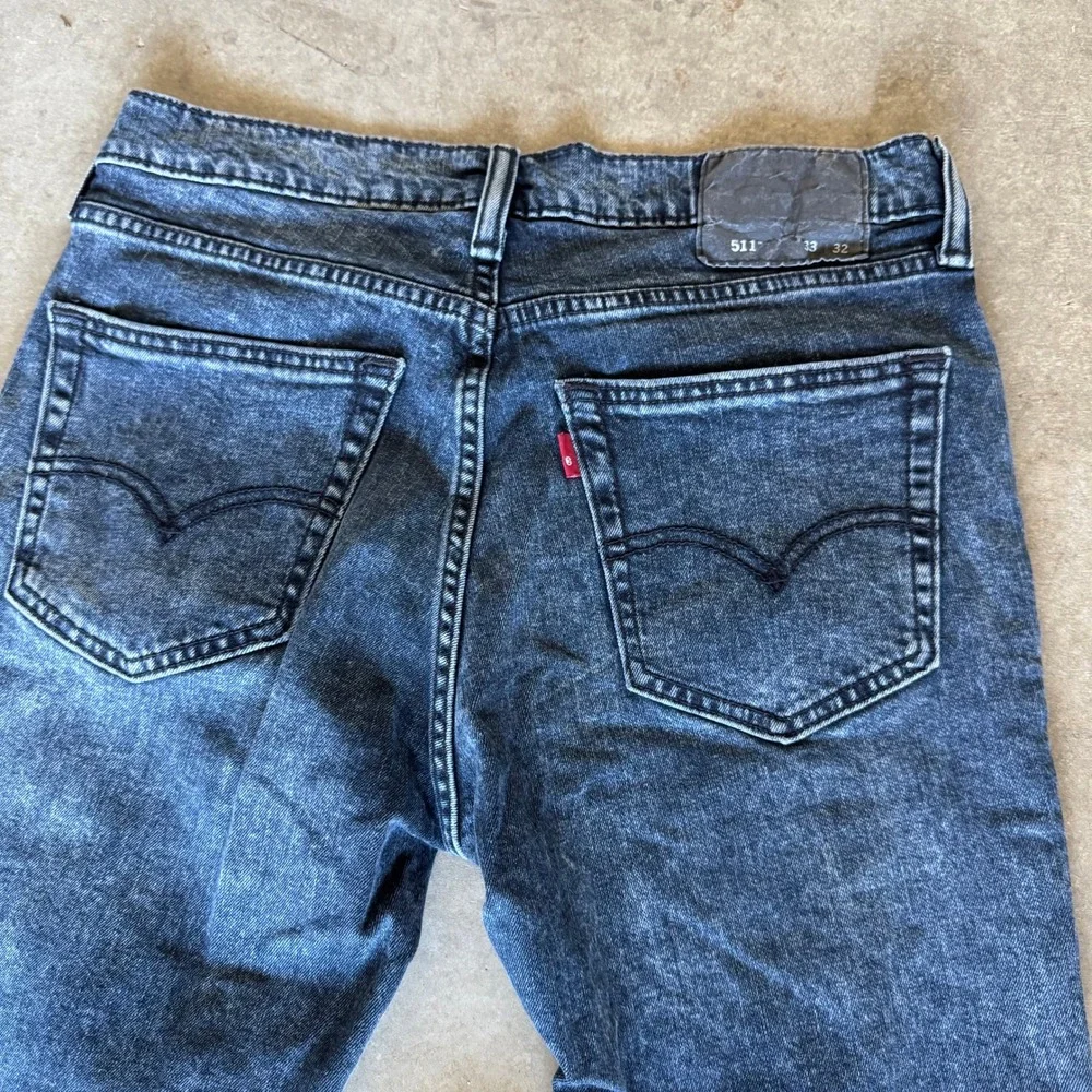 Levi's‎ 511 Slim Fit Jeans Mens 33x32 Dark Grey Acid Wash Denim